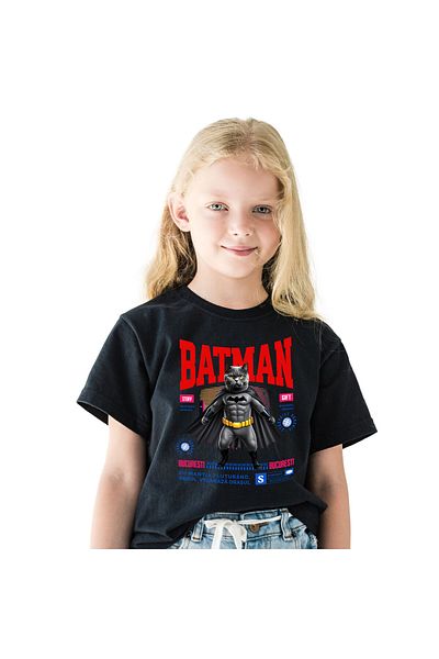 StoryGift Romania Kids T-Shirt with Cat Tiger Style Gym Dumbbell Superhero Characters Motivational, Black_6 YEARS