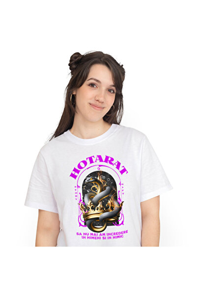 StoryGift Romania Tricou Femei cu Sarpe Periculos Cu Ochi De Aur Coroana Rega...