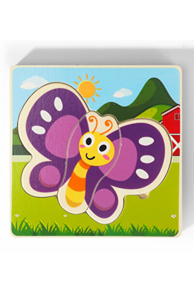zola Ξύλινο παζλ, 4 στρώσεις, 7 κομμάτια, Πεταλούδα, 14,9x14,9x1,6 εκ.