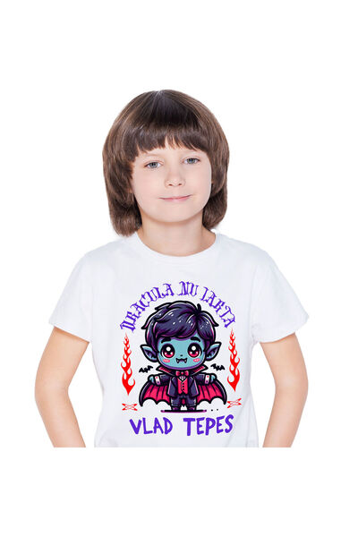 StoryGift Romania Tricou Copii cu Animatie Copii Vampir Vlad Tepes Hallowen C...