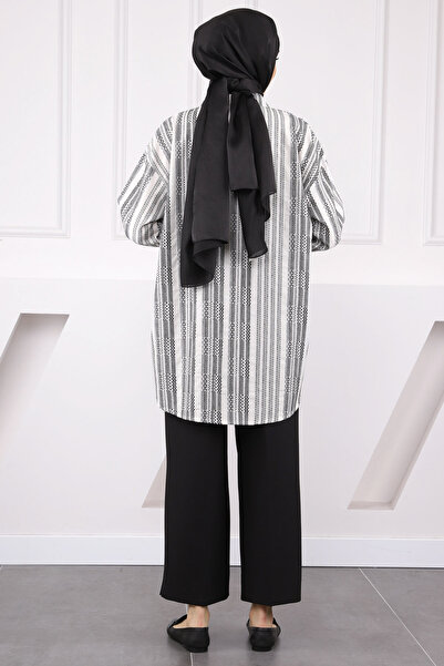 İmajButik Black Line Patterned Shirt