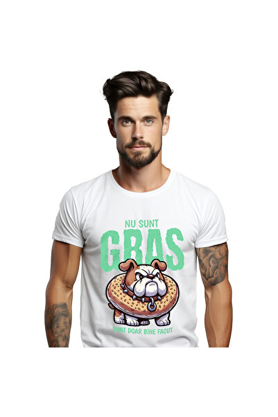 StoryGift Romania Tricou Barbati cu Caine Furios Cu Gogoasa Glazurata Lesa Cu...