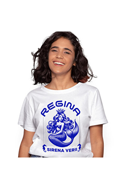 StoryGift Romania Tricou Femei cu Sirena de mare cu coroana de Regina Marii s...