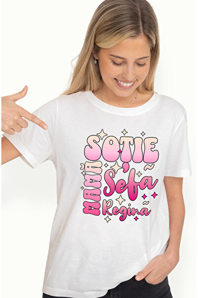 StoryGift Romania Tricou Femei Sotie, Mama, sefa, Regina, iubire familie feme...