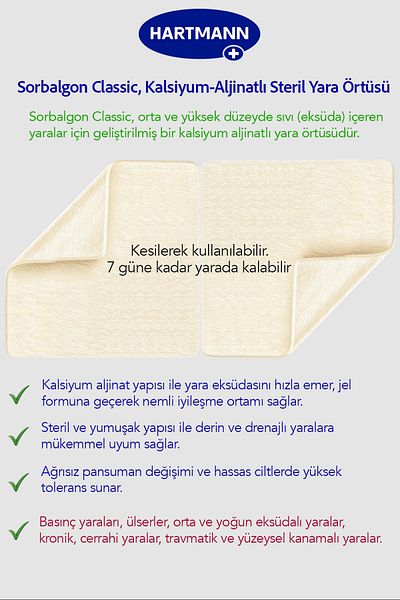 Hartmann N Sorbalgon 10x10 Calcium Alginate Wound Cover - 10 Pieces