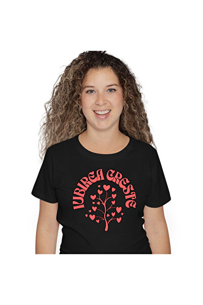 StoryGift Romania Tricou Femei cu Pom Cu Inimioare, Iubirea Creste, Dragoste ...