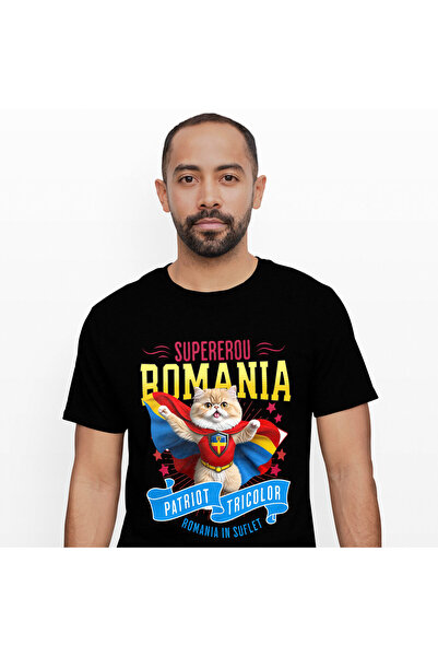 StoryGift Romania Tricou Barbati cu Persan / persian Pisica In Costum de Capi...