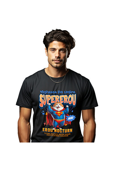 StoryGift Romania Tricou Barbati cu Silueta Cu Casca Schema BMX Bicicleta Peste Cap Supereroi Pers,Black_XS