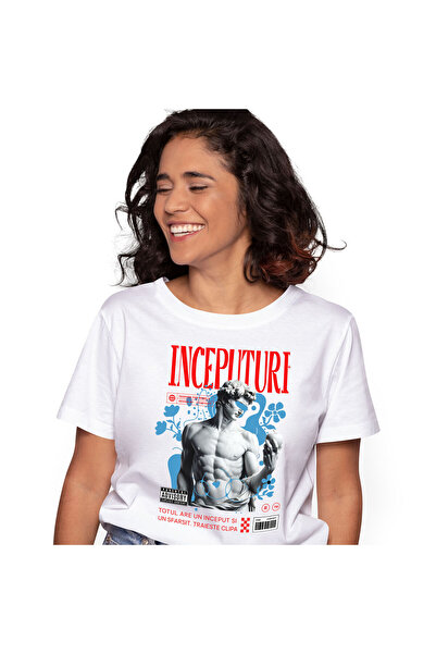 StoryGift Romania Tricou Femei cu Statuie Stil Grecesc Bust Masculin Cu Mar, ...