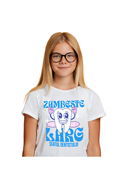 StoryGift Romania Tricou Copii cu Dinte Vesel Aratand Semn Ok Dentist Meserie...