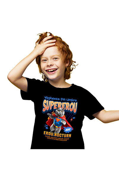 StoryGift Romania Tricou Copii cu Urs Puternic Cu Maiou Ridicand Greutati Sup...