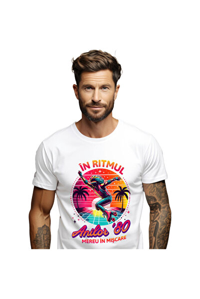StoryGift Romania Tricou Barbati cu Silueta Umana Par Lung Pe Role Disco Petr...