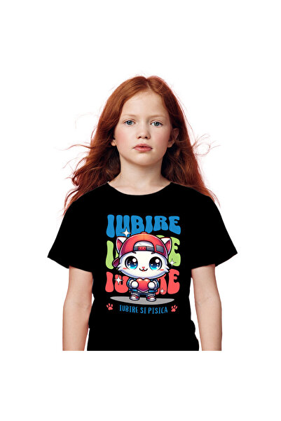 StoryGift Romania Tricou Copii cu Pisica Alba Stil Gangster Cu Palarie Rosie ...