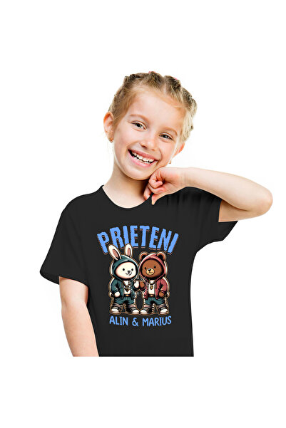 StoryGift Romania Tricou Copii cu Urs Polar Si Urs Brun Stil Gangster Prieten...