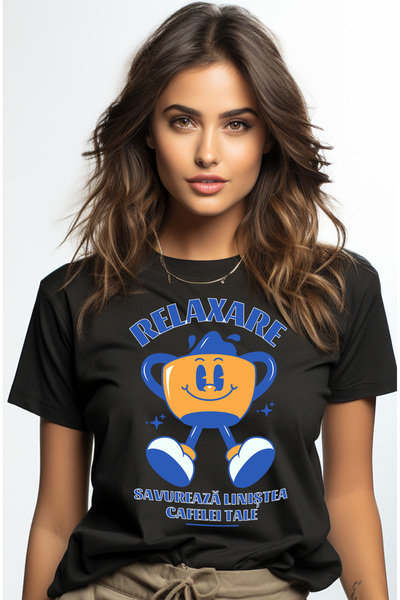 StoryGift Romania Tricou Femei Relaxare, savureaza linistea cafelei tale ener...