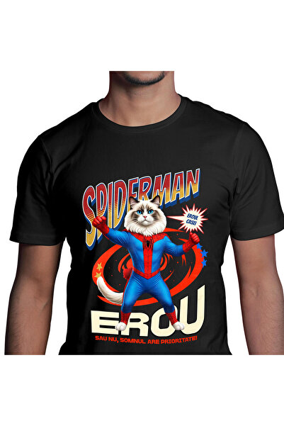 StoryGift Romania Tricou Barbati cu Ragdoll Pisica In Costum de SpiderMan cu ...