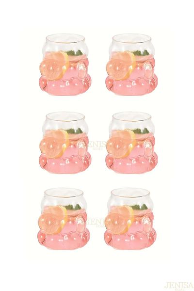 Jenisa 6-Piece Bead Grape Pattern Bubble Glass Coffee Side Glass – Pinterest Style Glass 90 ml