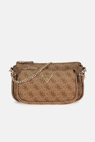 Guess Дамска чанта Noelle Dbl Pouch Cro, кафява, Hwbg7879710-lgw