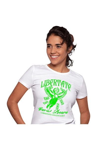 StoryGift Romania Tricou Femei cu Inger cu aripi Copil Zburator bancnote bani...