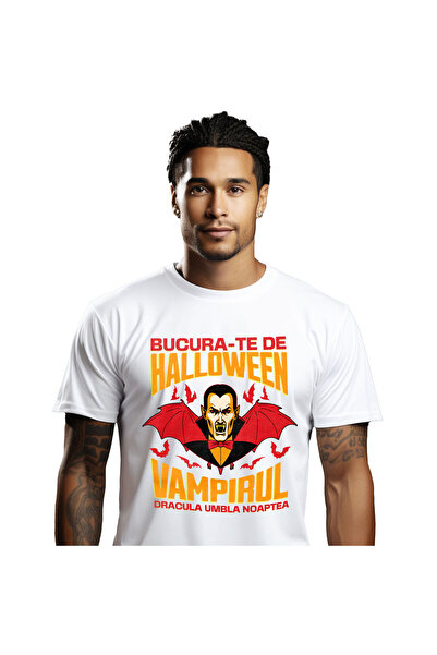 StoryGift Romania Tricou Barbati cu Dracula cu Colti Si Aripi, Vampirul Dracu...