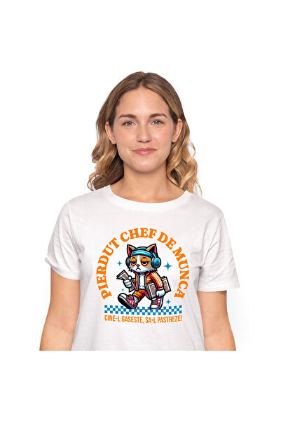 StoryGift Romania Tricou Femei cu Pisica Extenuata Cu Trening Colorta Casti A...