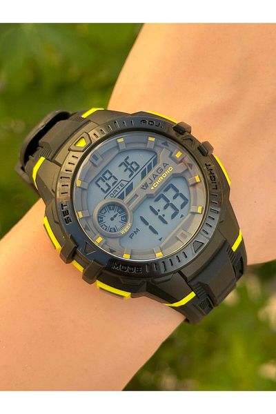 Jaga Digital 2 Years Warranty Alarm+Stopwatch+Light and Calendar 5 Atm Young Sports Men's Wristwatch Jg025