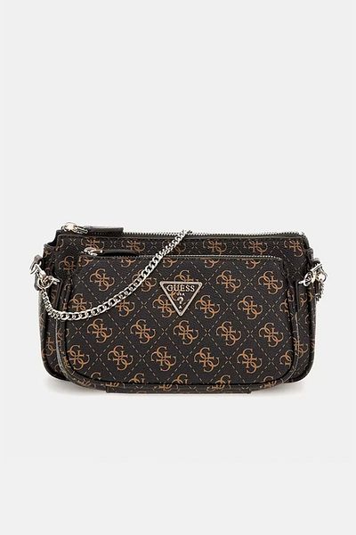 Guess Noelle Dbl Pouch Cro Women Brown Mini Bag Hwql7879710-Bro