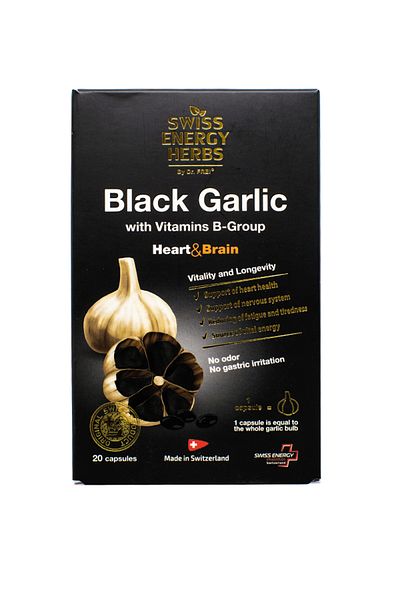 Swiss Energy Black Garlic With Vitamins B-Group 20 Capsules