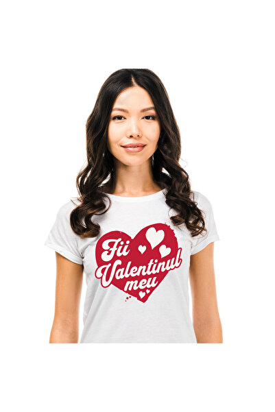 StoryGift Romania Tricou Femei cu Inima Rosie, Dragobete Dragoste, Valentine'...