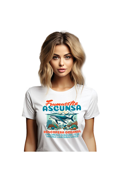 StoryGift Romania Tricou Femei cu Animal Balena Sub Apa Marii Acvatic, Hobby,...