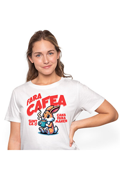 StoryGift Romania Tricou Femei cu Iepure Cu Cana De Cafea Fierbinte Iubitorii...