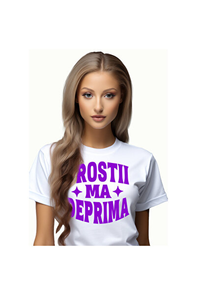 StoryGift Romania Tricou Femei cu Mesaj In Limab Romana Cu Stele Text haios D...