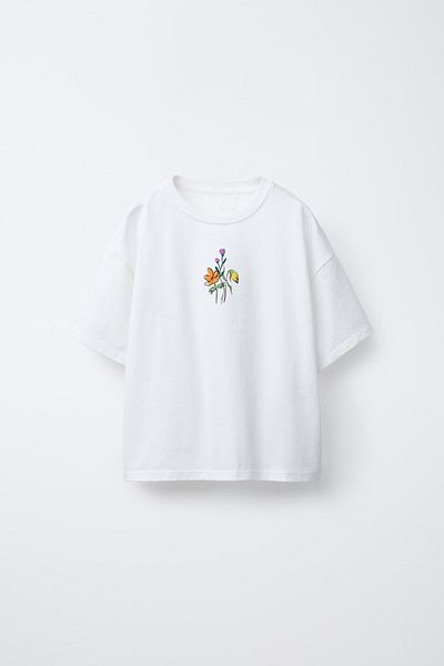 The Champ Clothing Тениска за момичета от 100% памук с щампа „Цветен рай“