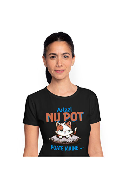 StoryGift Romania Tricou Femei cu Pisica haioasa Pe Perna Pufoasa, Iubitorii ...