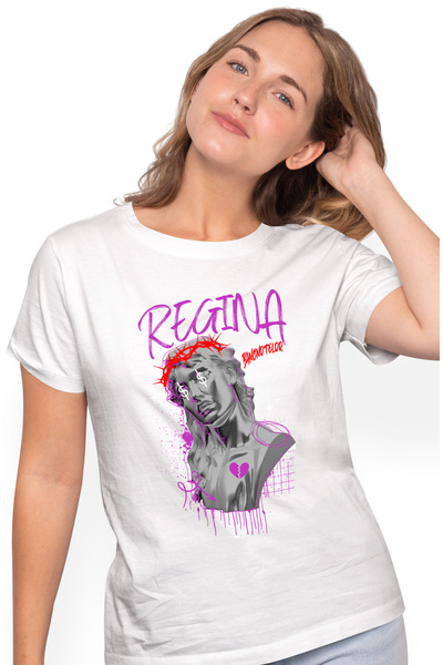 StoryGift Romania Tricou Femei regina bancnotelor statuie femeie cu coroana c...