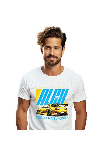 StoryGift Romania Tricou Barbati cu Masian DE Lux Pentru Curse Ilegale Sofer Viteza cu imprimeu pe,White_XS