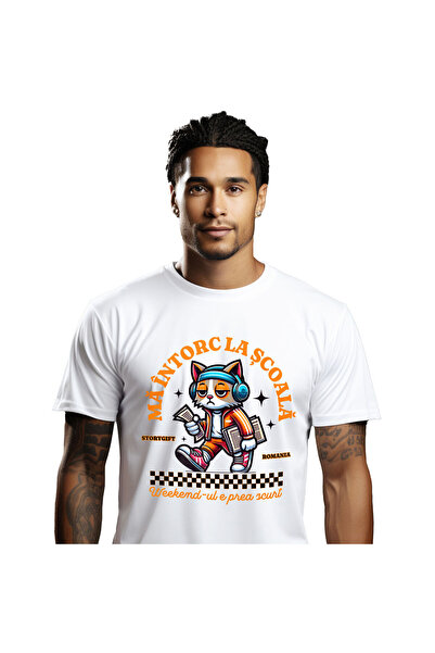 StoryGift Romania Tricou Barbati cu Pisica Suparat Extenuata Tinuta Hip Hop G...