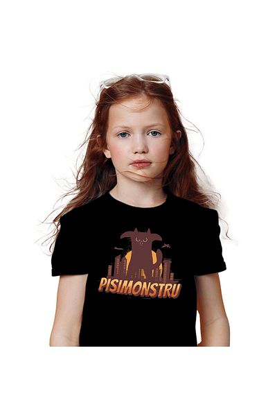 StoryGift Romania Tricou Copii cu Pisica imensa Neagra, Animal Blanos Iubitorii De Motani cu impri,Black_4ANI