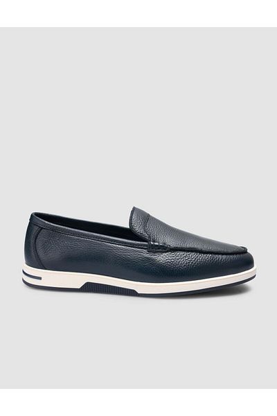 Cabani 100% Genuine Leather Navy Blue Men's Loafer