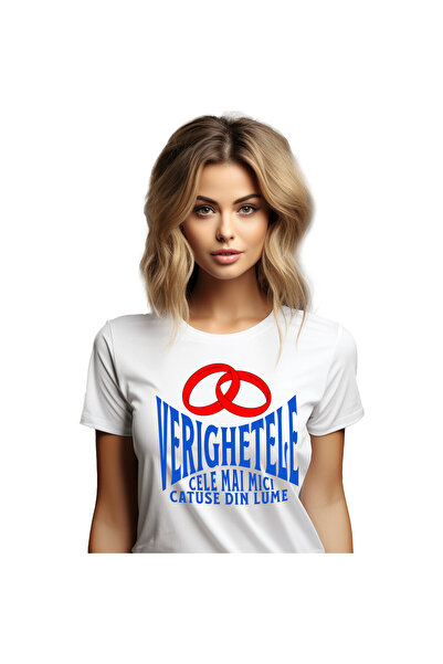 StoryGift Romania Tricou Femei cu Inele Rosii Pereche Pe Viata Mesaj Haios Ve...