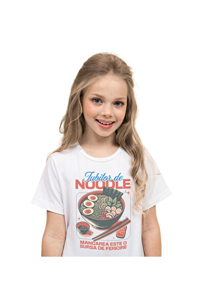 StoryGift Romania Tricou Copii cu Iubitorii De Mancare asiatica Bol Supa Rame...