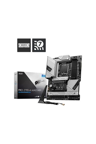 MSI Pro Z790-a Max WiFi Ddr5 Intel Z790 Socket 1700 Ddr5 7800(OC)mhz Atx Gaming (GAMER) Motherboard