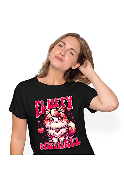 StoryGift Romania Tricou Femei cu Pisica Pufoasa portocalie Indragostita, Val...