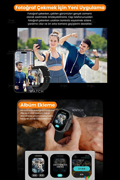 NS Store Hk 10 Ultra 3 2.02 Inc Süper Amoled Ekran Yapay Zeka Destekli Kordon Hediyeli Akıllı Saat