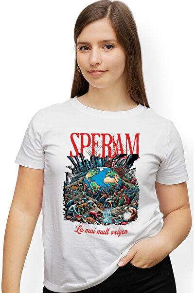 StoryGift Romania Tricou Femei planeta moare poluare, oxigen speranta cu impr...