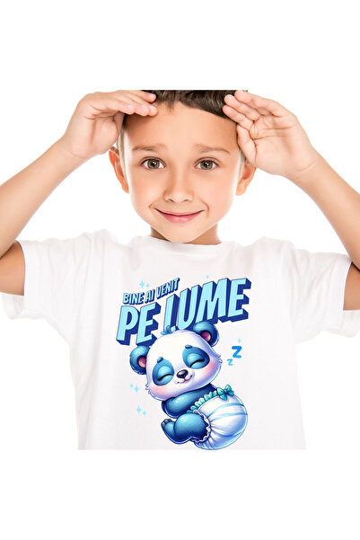 StoryGift Romania Tricou Copii cu Urs Panda Bebe Cu scutec Copil, Nou-nascut,...