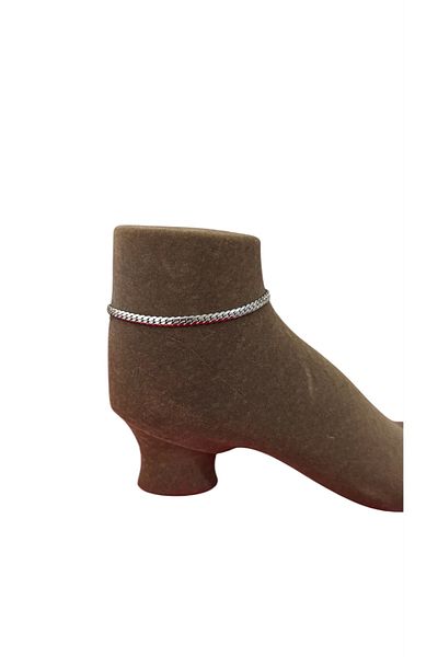 derokas Italian Model Steel Anklet Non-Tarnish Real Steel