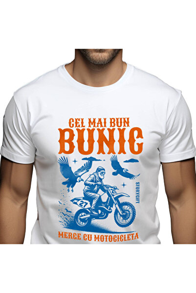 StoryGift Romania Tricou Barbati cu Barbat Pe Motor De Curse Botocross Famili...