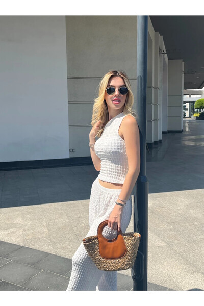 hazelin Γυναικεία μπλούζα με έναν ώμο από ύφασμα Seersucker HZL25S-ZK13271