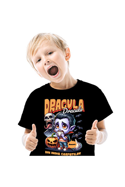 StoryGift Romania Tricou Copii cu Animatie Vampir cu Usturoi sau Dracula Din ...
